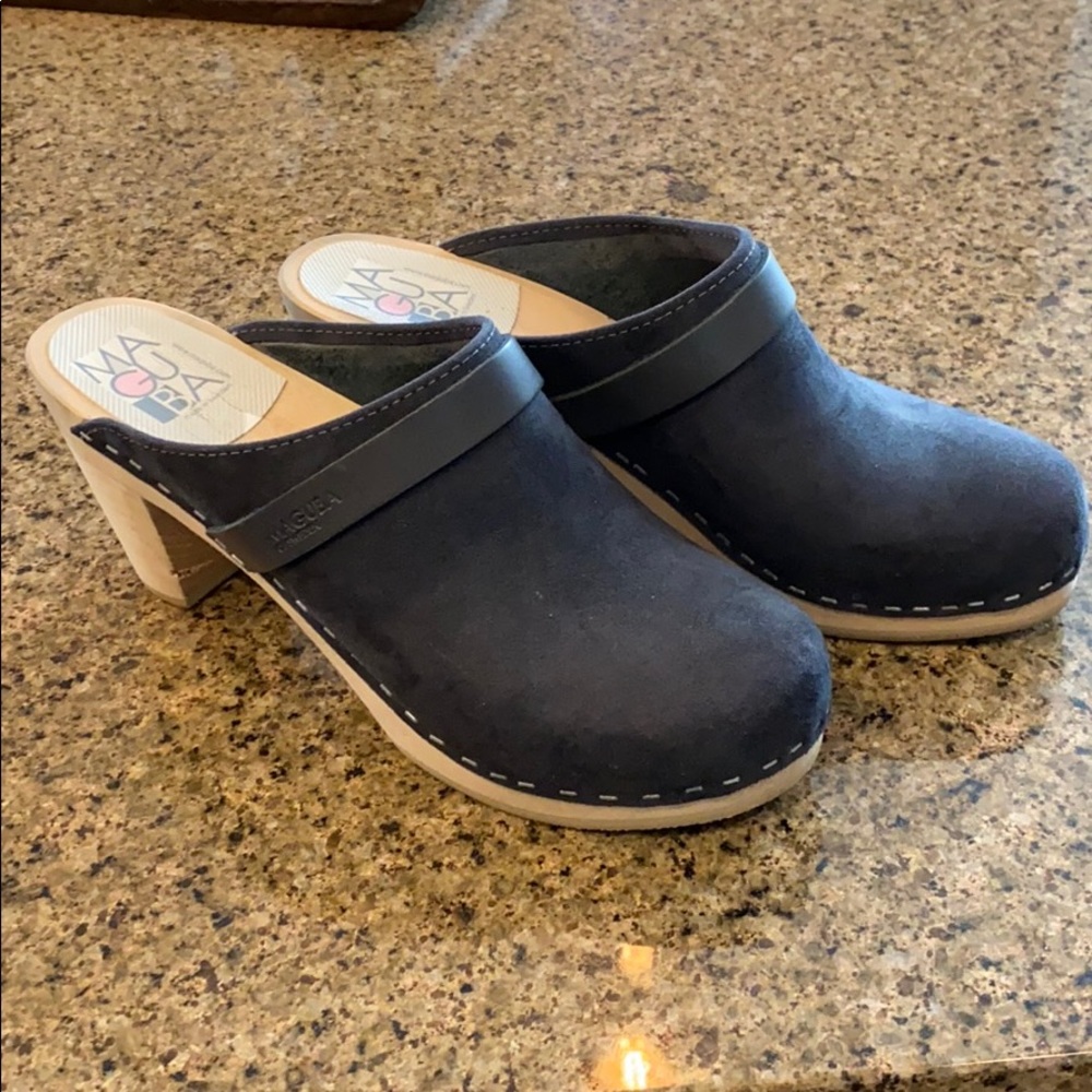 MIA Navy Suede Clog Mules